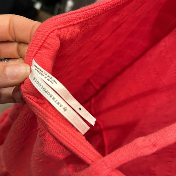 Anthropologie Flounced Open-Back Mini Dress Coral Textured NWT - Picture 7 of 7